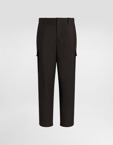 Dolce & Gabbana Melange wool mat trousers Brown GP0P5TFURNC