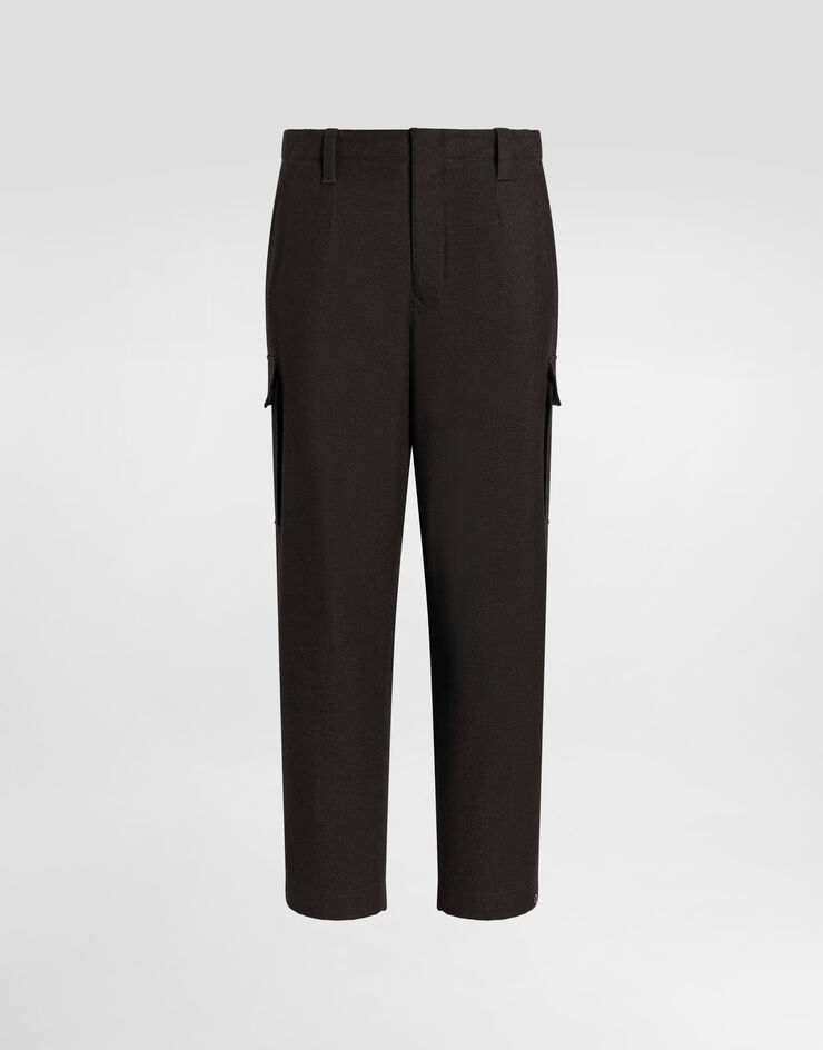 Dolce & Gabbana Melange wool mat trousers Brown GP0P5TFURNC