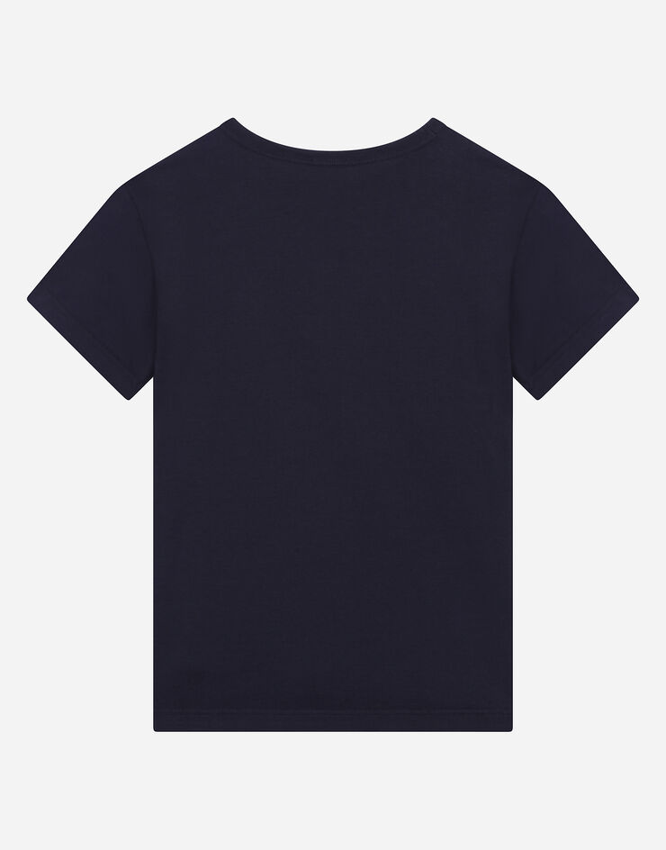 Dolce & Gabbana Jersey T-shirt with logo tag Blue L4JT7TG7OLK