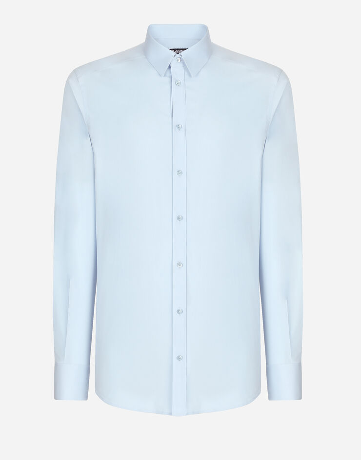 Dolce&Gabbana Stretch poplin Gold-fit shirt Azure G5EJ0TGG826
