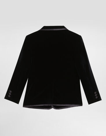 Dolce & Gabbana Velvet single-breasted jacket Blue L41J84FUWBN