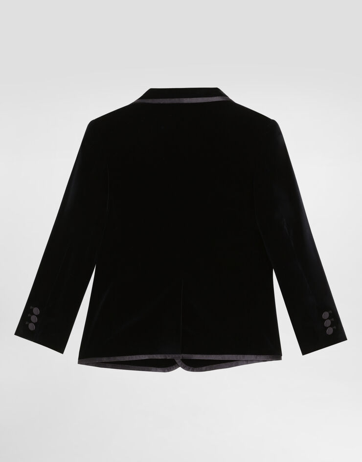 Dolce & Gabbana Velvet single-breasted jacket Blue L41J84FUWBN