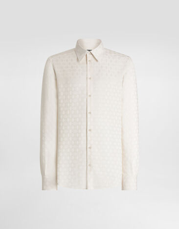 Dolce & Gabbana Martini shirt in logo silk jacquard White G5ML1TFJ1KB