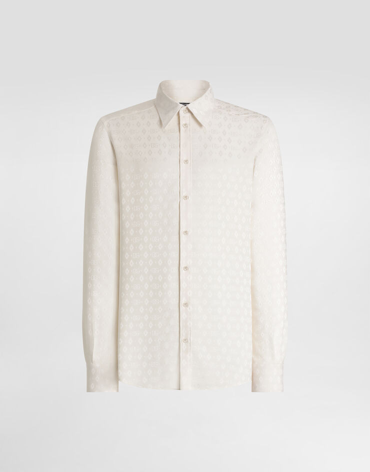Dolce & Gabbana Martini shirt in logo silk jacquard White G5ML1TFJ1KB