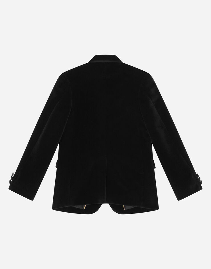 DolceGabbanaSpa Veste classique Sicilia à deux boutons en velours Noir L41J76G7KK9