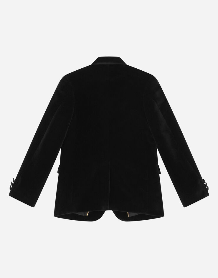 DolceGabbanaSpa Classic velvet two-button Sicilia-fit jacket Black L41J76G7KK9