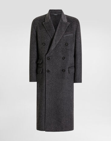 Dolce & Gabbana Cappotto doppiopetto in lana e cashmere Grigio G052NTGJ749
