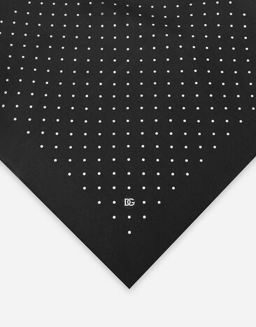Dolce&Gabbana Silk jacquard pocket square with DG logo Black GR412EG0JYH