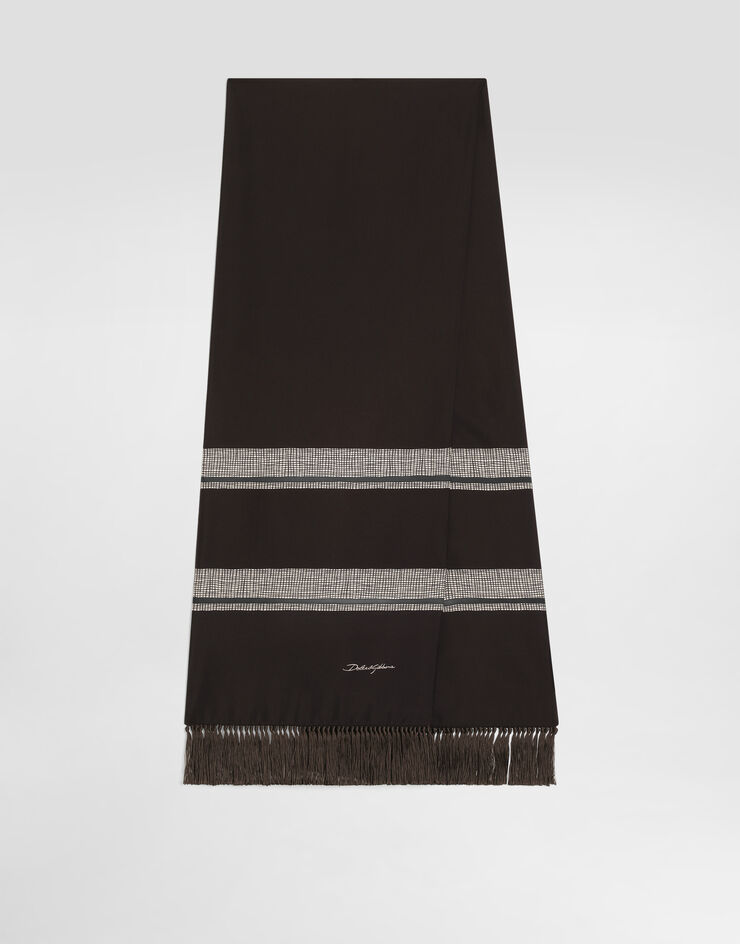 Dolce & Gabbana Vintage-print twill scarf Brown GQ386EG0WWV
