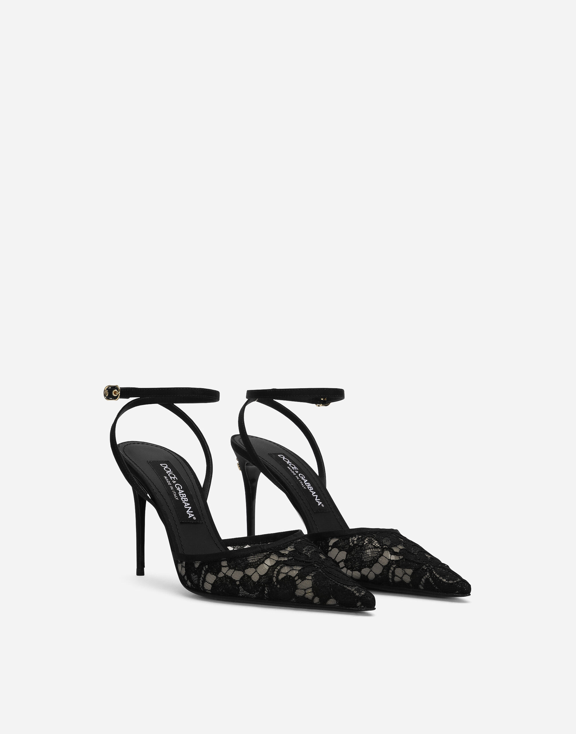 Lace slingbacks in Black for Women Dolce Gabbana US
