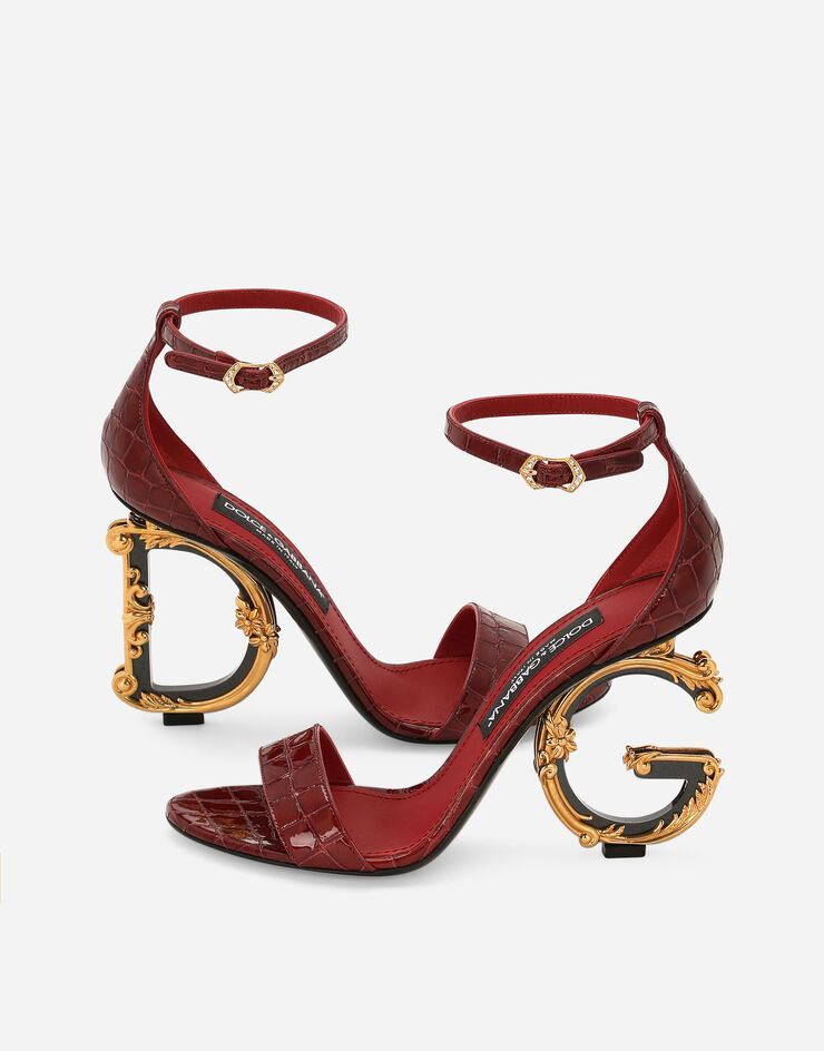 Dolce & Gabbana Sandalia DG Barocco con estampado de cocodrilo Rojo CR0739AR275