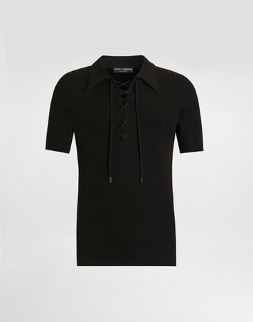 Dolce & Gabbana Cotton interlock polo t-shirt Dolce & Gabbana Cotton interlock polo t-shirt Black G8SR0TFUGFJ