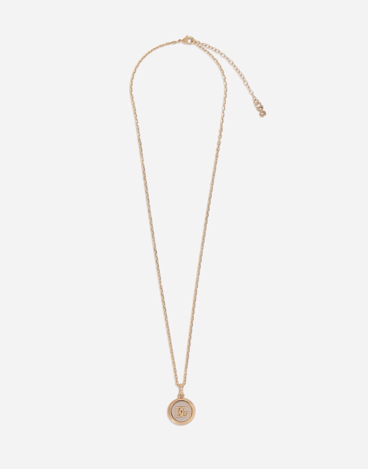 Dolce & Gabbana Ожерелье с подвеской из перламутра с логотипом DG золотой WNN5B7W1111