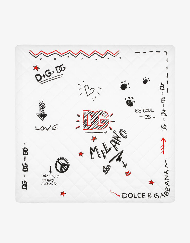 Dolce & Gabbana Jersey blanket with graffiti print Multicolore LNJA94G7B8L