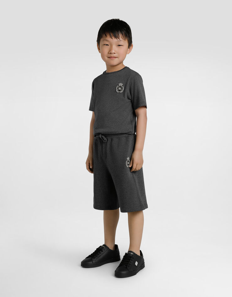 Dolce & Gabbana Jersey t-shirt with heraldic DG patch Grey L4JTHUG7PKP