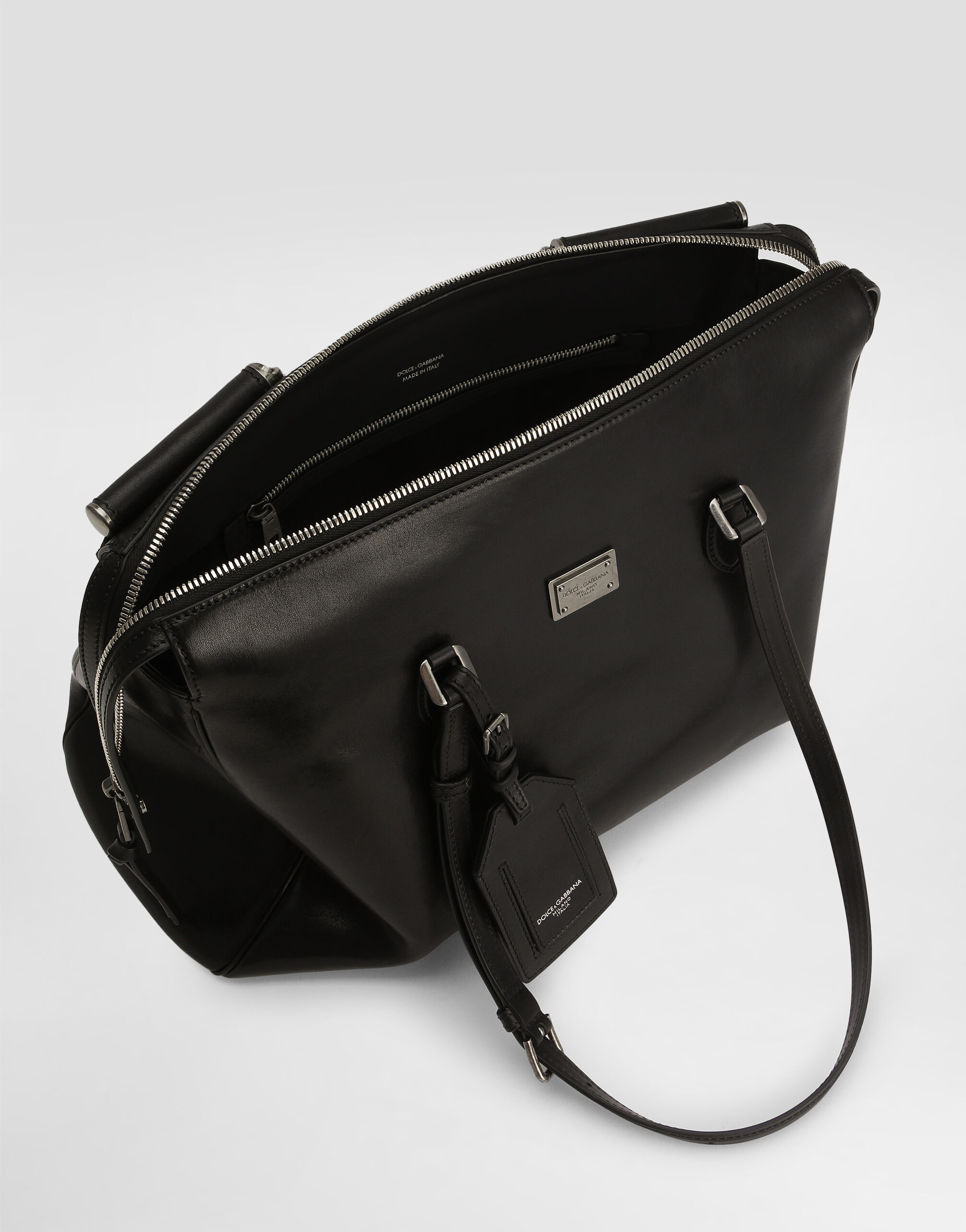 Dolce & Gabbana ブラックレザーボストンバッグ Vittoria calfskin bag in Black for Women | Dolce&Gabbana® US