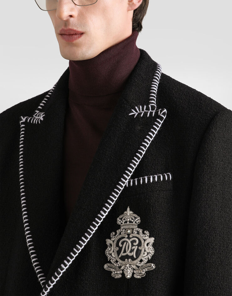 Dolce & Gabbana Tweed single-breasted jacket with embroidery  G2VI4ZFUZEK
