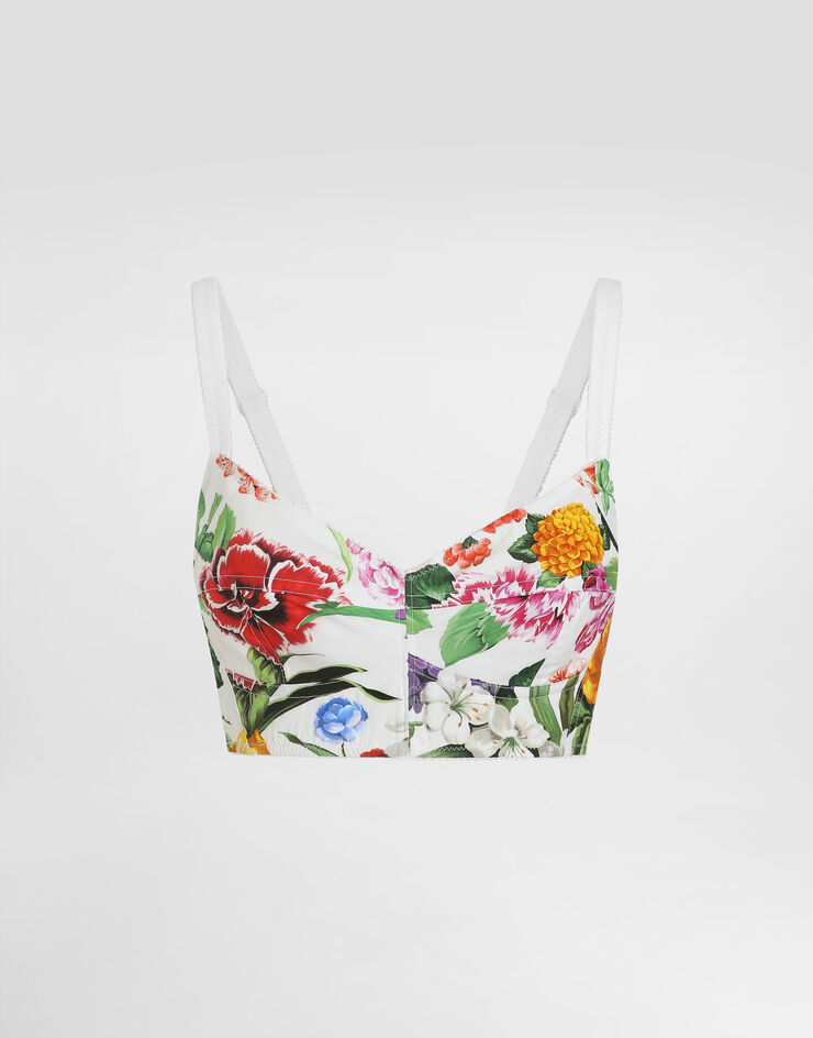 Dolce & Gabbana Brassière bustier en coton à imprimé fleurs Imprimé F7T18THS5S5