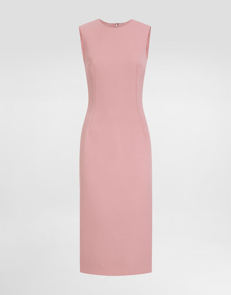 Dolce & Gabbana Wool crepe sheath longuette dress Multicolor F6GASTFU2L8