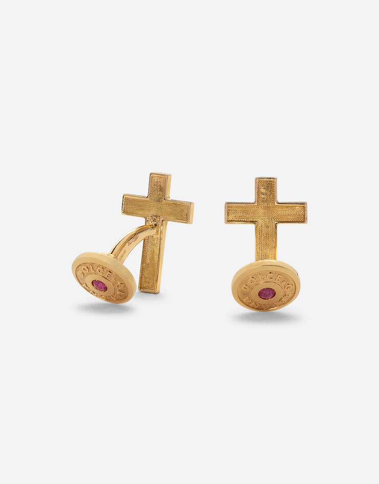 Dolce & Gabbana Sicily yellow gold cufflinks featuring a cross Gold WFLS1GWYER1