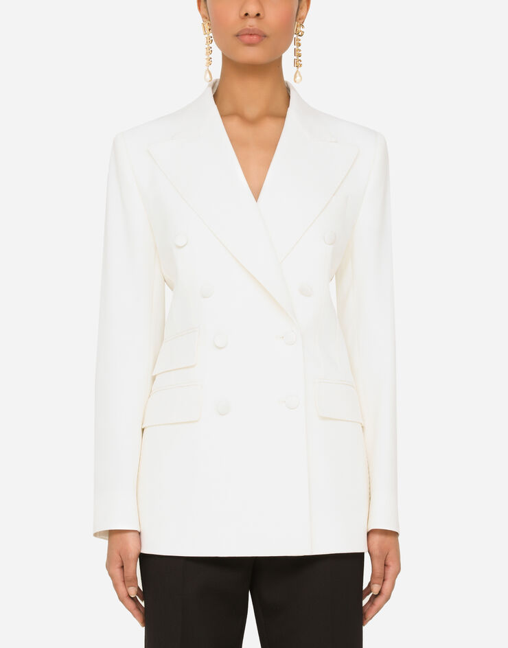 Dolce & Gabbana Double-breasted virgin wool jacket White F29DPTFUCCS