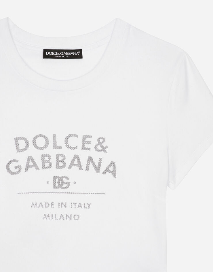 Dolce & Gabbana T-shirt en jersey avec lettering Dolce&Gabbana Blanc F8U48TGDB6W