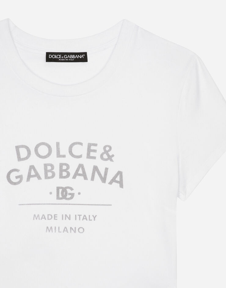 Dolce & Gabbana تيشيرت جيرسي بحروف Dolce&Gabbana أبيض F8U48TGDB6W