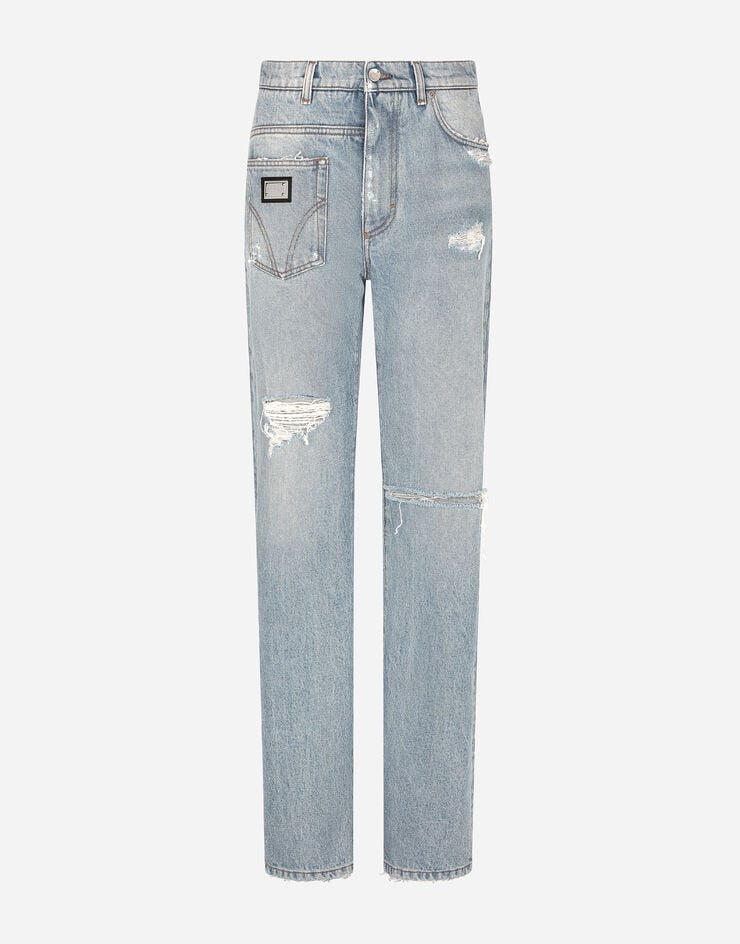Dolce & Gabbana Jeans aus Patchwork-Denim Mehrfarbig FTCS5DG8HS2