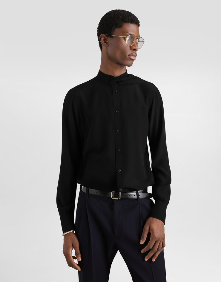 Dolce & Gabbana Crêpe de chine martini shirt  G5PD3TFU1P8