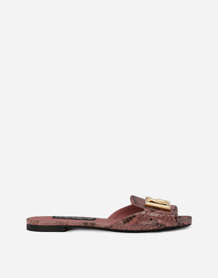 Dolce & Gabbana Python skin sliders Pink CQ0593A2Y68