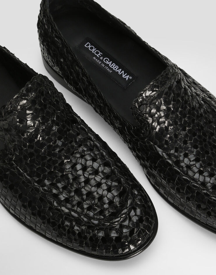Dolce & Gabbana Слиперы из глянцевой козьей кожи черный A50481A6M71