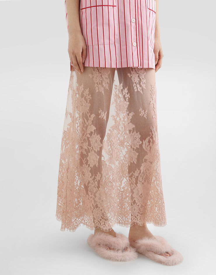 Dolce & Gabbana Chantilly lace midi skirt Pink F4DEVTILMC0