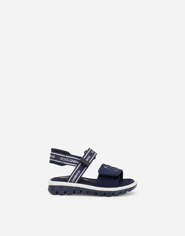 Dolce & Gabbana Sandalia de tejido técnico logotipo DG Blue DL0085A4434