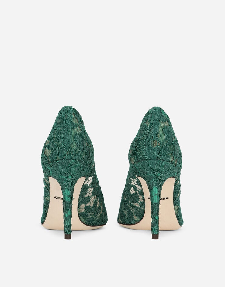 Dolce & Gabbana Lace rainbow pumps with brooch detailing Green CD0101AL198