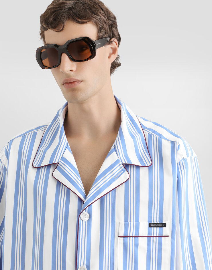 Dolce & Gabbana Striped poplin vanity shirt Multicolor G5OL9TFR524