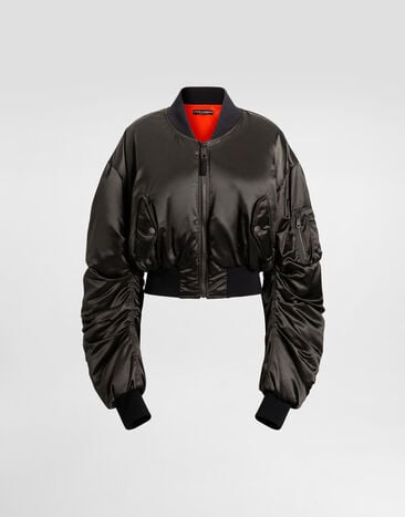 Dolce & Gabbana Oversized nylon canvas jacket Grey F9T51TFUMS6
