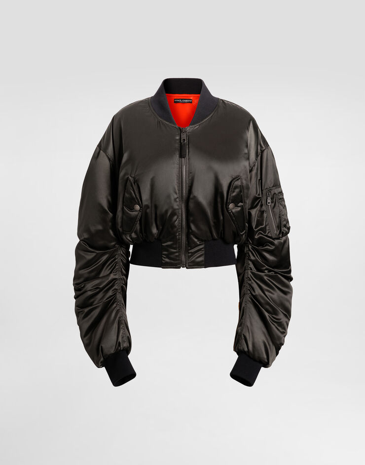 Dolce & Gabbana Oversized nylon canvas jacket Grey F9T51TFUMS6
