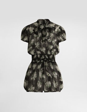 Dolce & Gabbana 점프수트 쉬폰 소재 스몰 플라워 부케 프린트 Dolce & Gabbana 점프수트 쉬폰 소재 스몰 플라워 부케 프린트 Multicolor F620ITIS12O