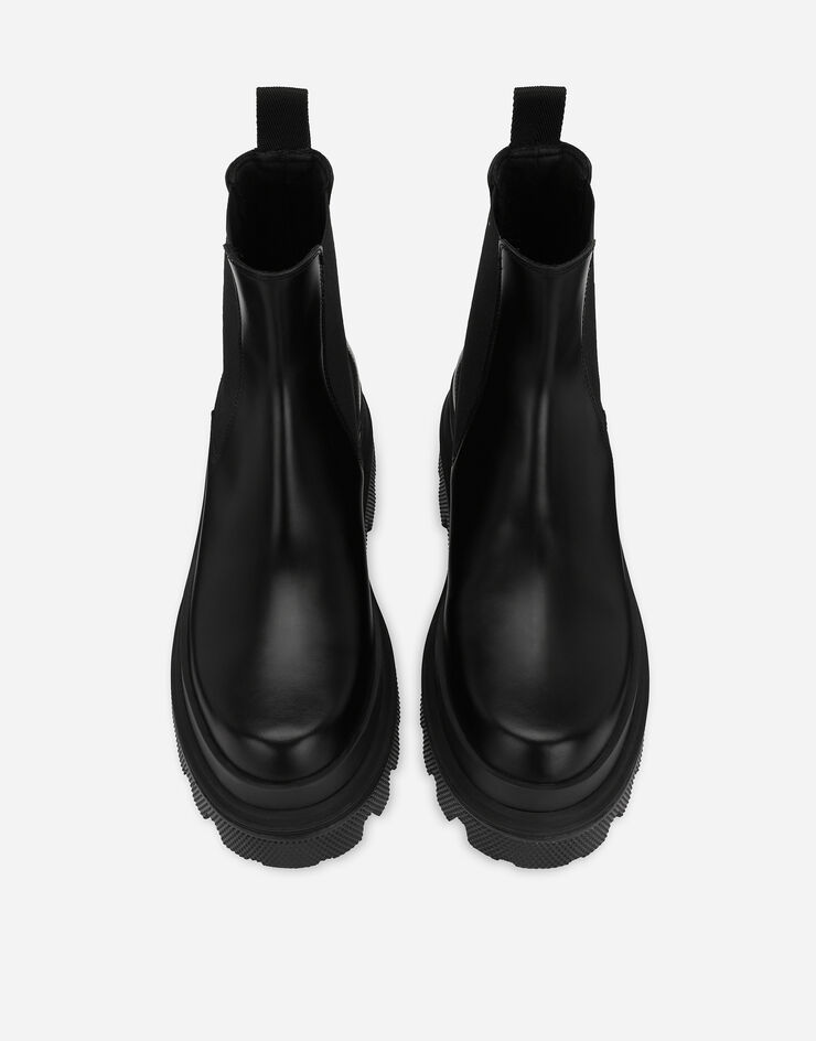 Dolce&Gabbana حذاء بوت تشيلسي من جلد عجل مصقول أسود A60565AB640