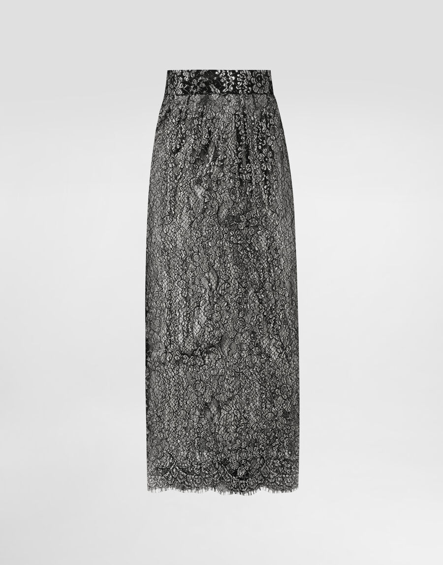 Lamé lace skirt