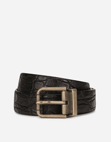 Dolce&Gabbana Crocodile skin belt Black G709ETFUGAC