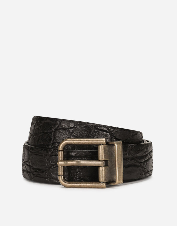Dolce & Gabbana Crocodile skin belt Black BC3614A2274