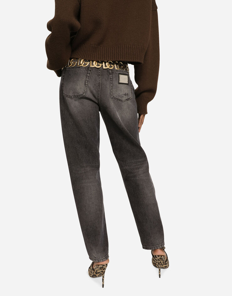 Dolce&Gabbana Vaqueros Boyfriend de denim azul oscuro Multicolor FTAIADG8KA5