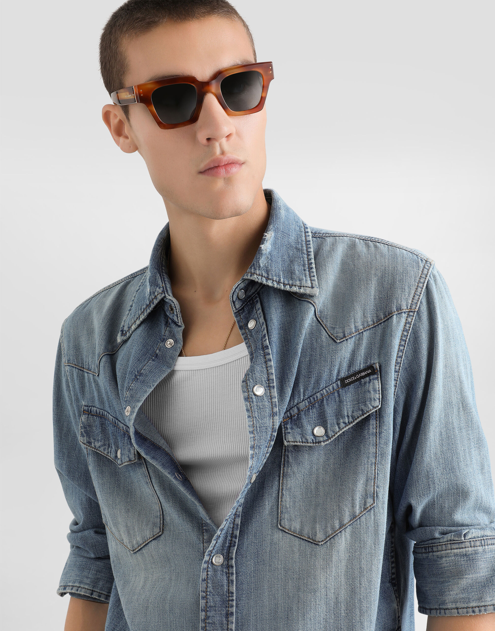 ドルチェ&ガッバーナ デニム&ARMANIシャツ Multicolorのメンズ Denim shirt | Dolce&Gabbana®