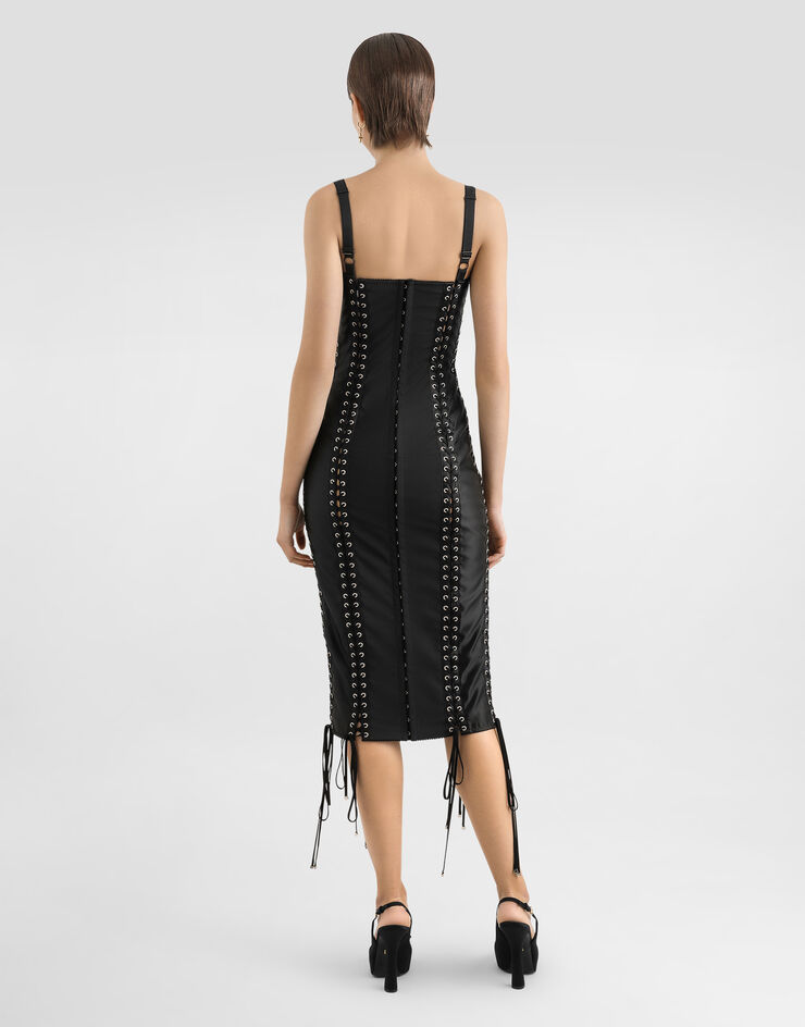 Dolce & Gabbana فستان بطول للربلة وتفاصيل كورسيه أسود F6TUKTGDC1O