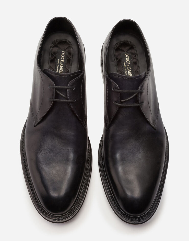 Dolce & Gabbana Hand-painted calfskin derby shoes Negro A10646AX038