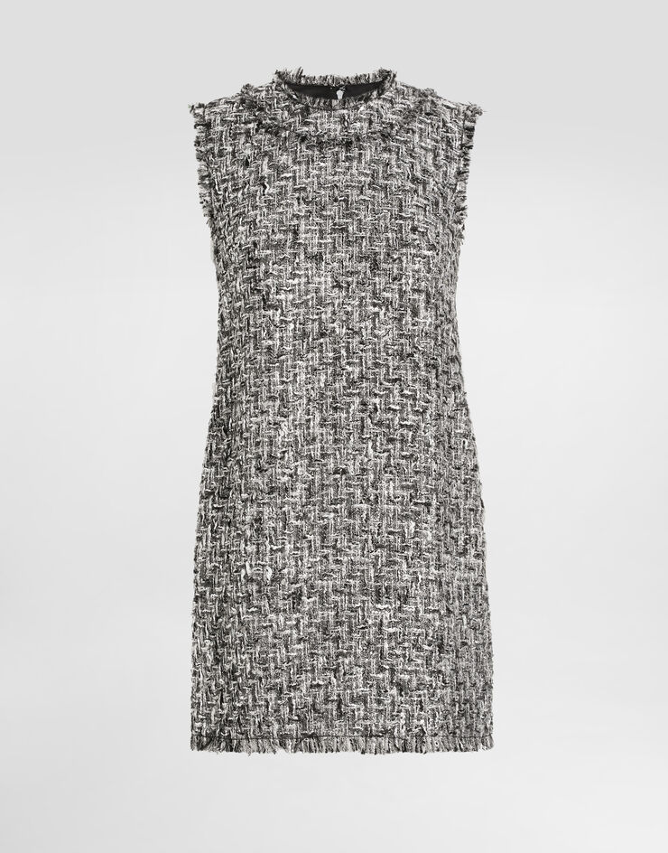 Dolce & Gabbana Short raschel tweed sack dress Multicolor F6TMITFMMH7