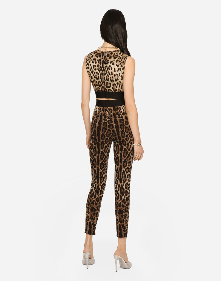 Dolce & Gabbana Leggings de charmeuse con estampado de leopardo Estampado Animalier FTCTNTFSADD