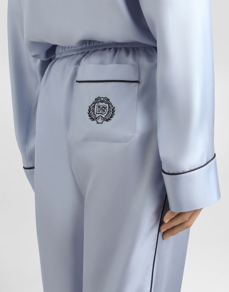 Dolce & Gabbana Silk twill trousers Azure GVRMAZFU10S