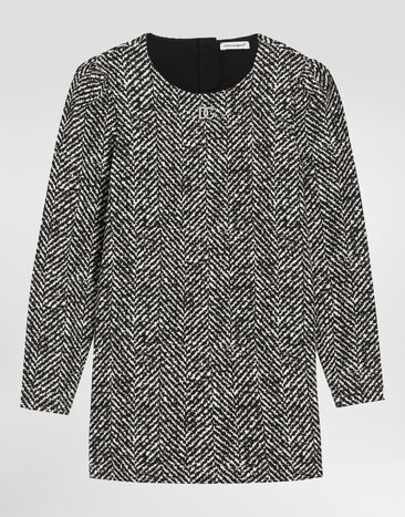 Dolce & Gabbana Interlock dress with chevron print Multicolor L5JDALFSGDZ